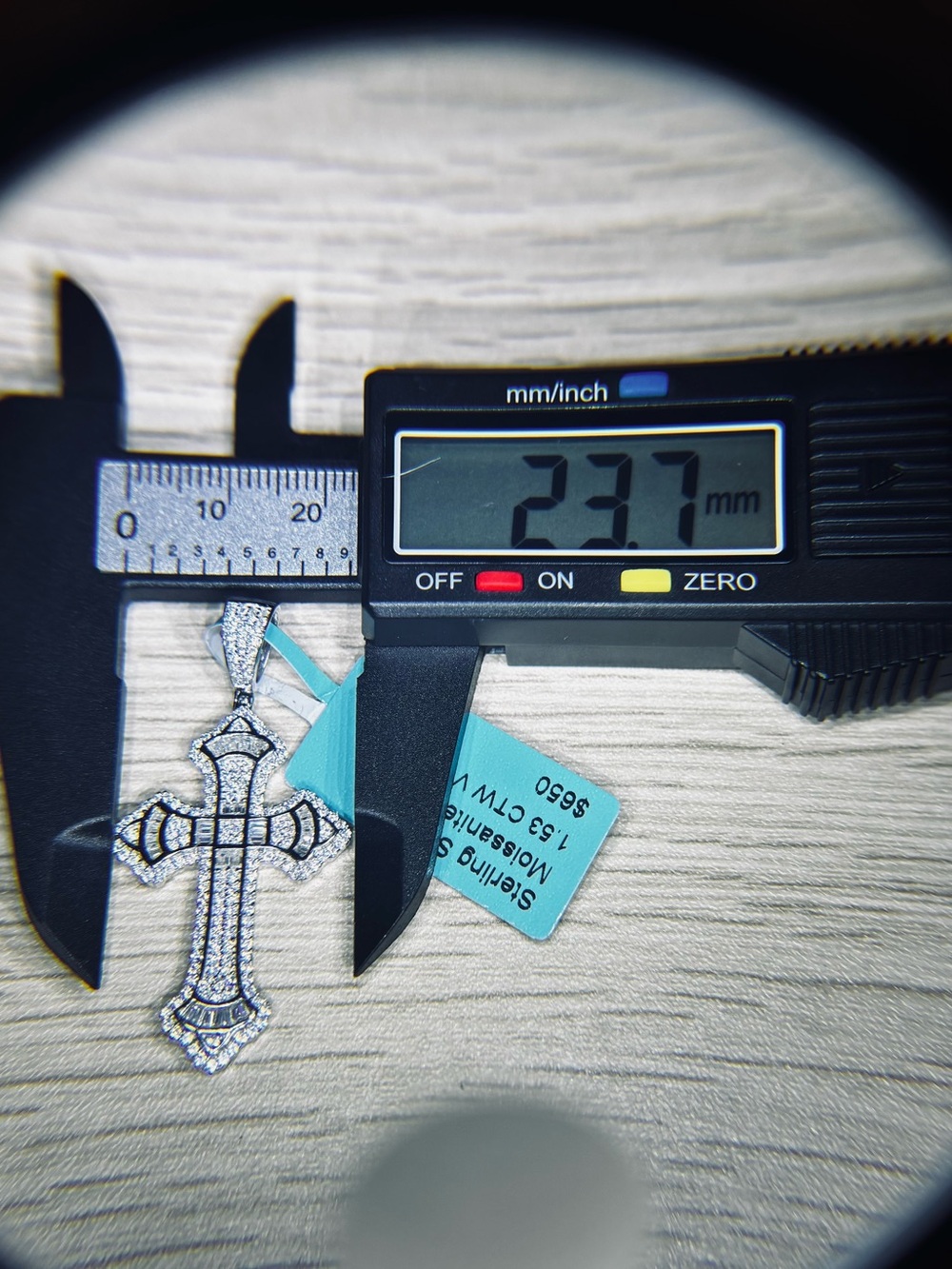 Solid 925 Sterling Silver VVS Moissanite Cross Pendant - Picture 10 of 13